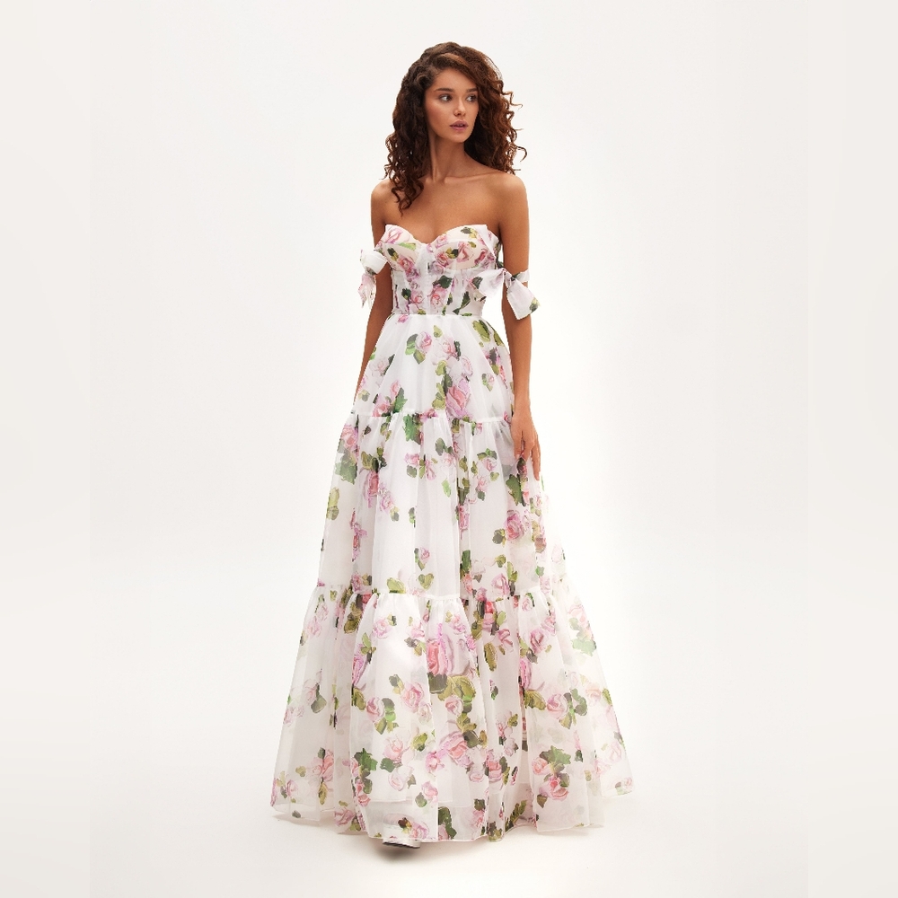 *NWT Brand NEW! Apple Blossom Floral Strapless Gown* - Picture 12 of 12
